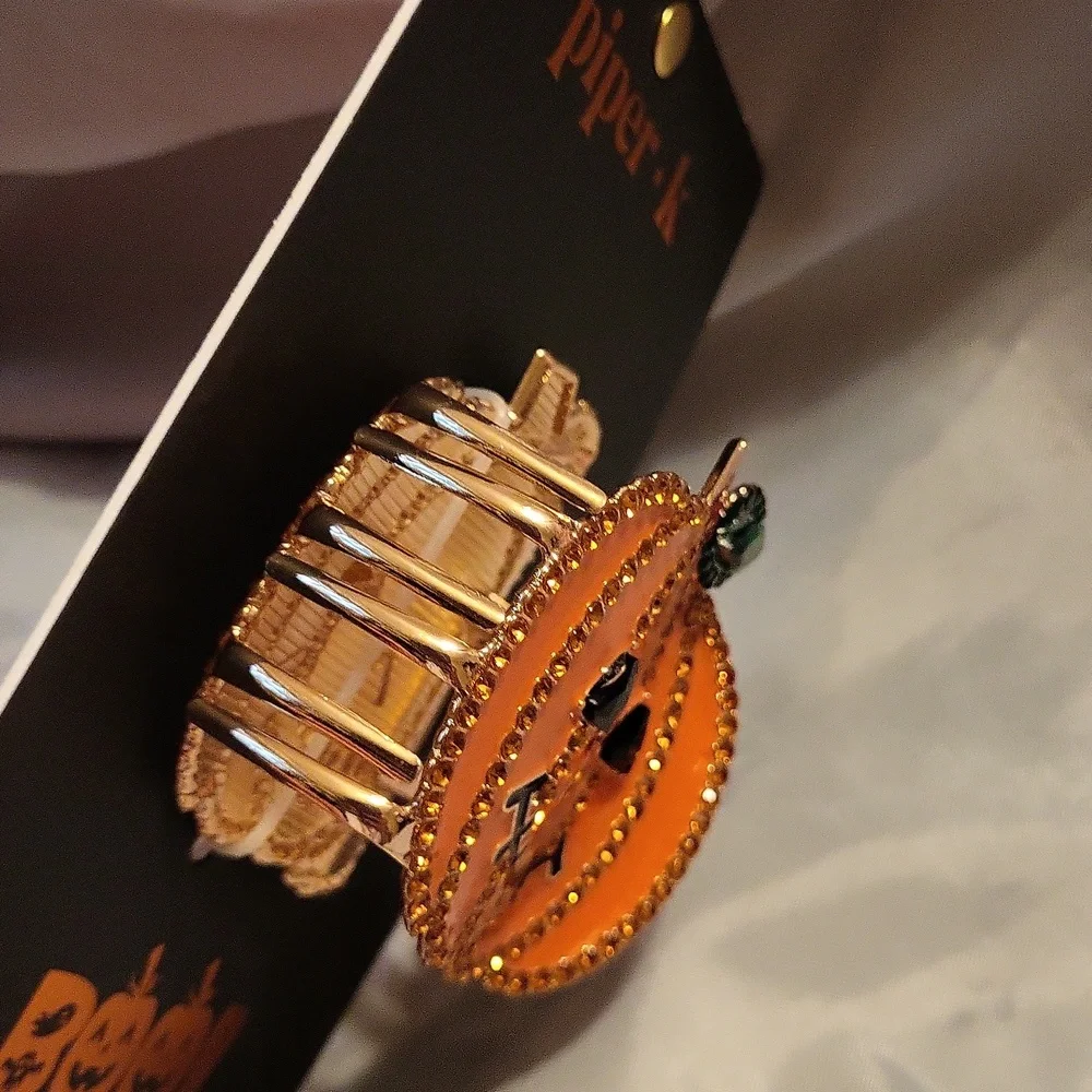 Piper K Jack O'lantern Pumpkin Hair Clip Lp M